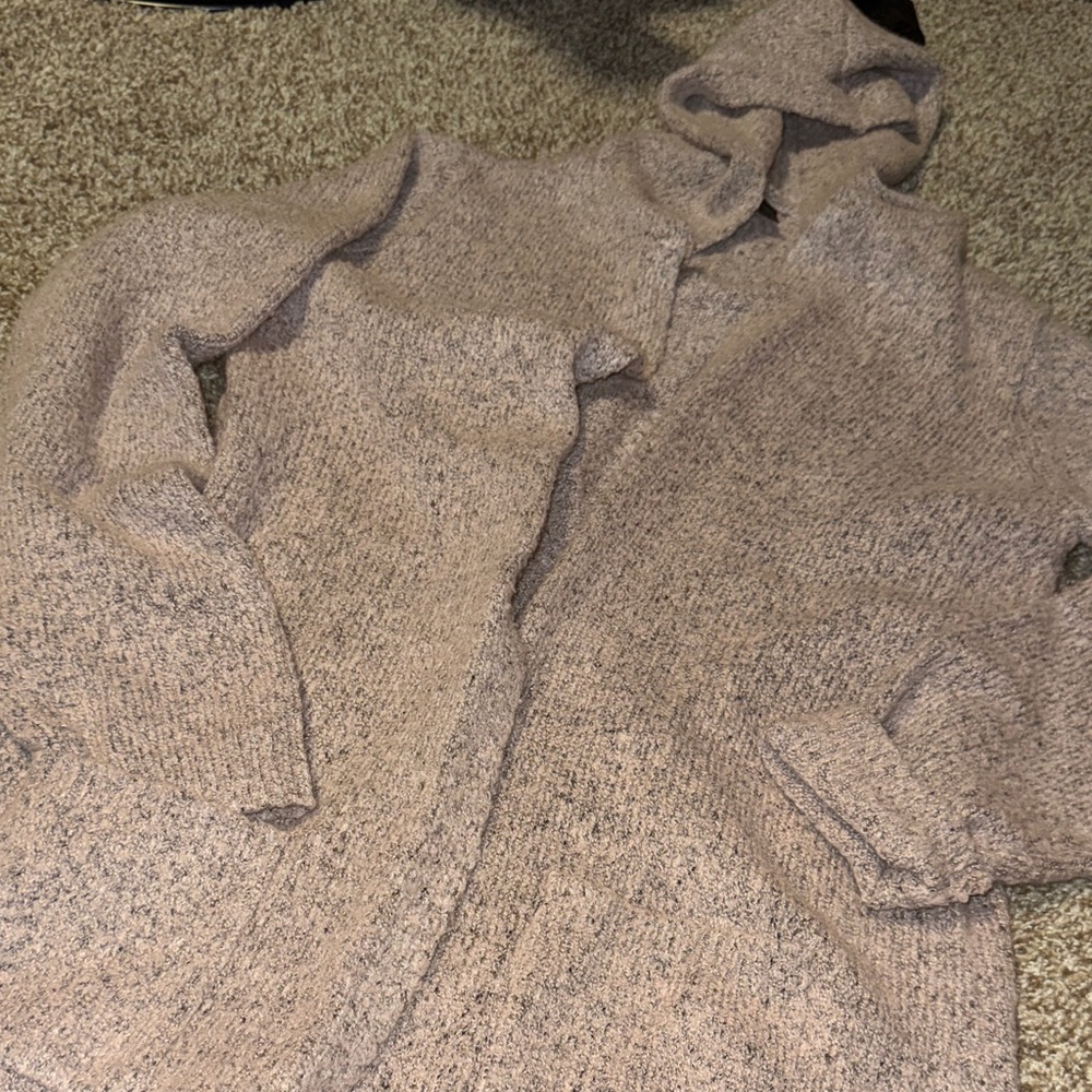 Madison Lilly cozy nubby knit hooded open-front cardigan sweater (XXL) - EUC!
